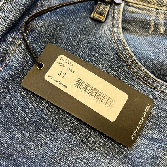 NWT Just Black Denim Medium Wash Mom Jeans Size 31 - Picture 3 of 4